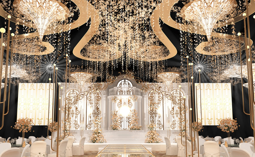 张店花木兰喜事汇金色大厅效果展示